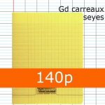 Cahier polypro jaune calligraphe 17x22 140p grands carreaux séyès 90g Cahier polypro jaune calligraphe 17x22 140p grands carreaux séyès 90g