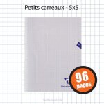 Cahier - clairefontaine - mimesys - 24x32 cm - 96 pages - petits carreaux 5x5