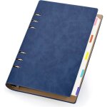 Cahier � spirales a5 - estampille - bleu fonc� - 14x21 cm - 300 pages - lign� 7 mm - papier 100gsm - ...