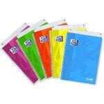 Cahier  spirales - favorit - oxford - 120 pages - petits carreaux 5x5 - couleurs fluo assorties