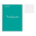 Cahier � spirale - miquelrius - micro - perfor� - 80 feuilles - 90g - couverture pp turquoise