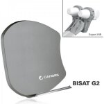Parabole satellite - cahors - bisat g2 - gris - 2 lnb single - support 6�
