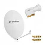 Parabole satellite - cahors - smc 80cm - lnb quad - fibre composite - blanche Parabole satellite - cahors - smc 80cm - lnb quad - fibre composite - blanche
