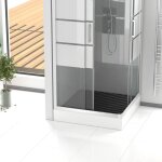 Caillebotis en bois composite gris pour cabine carre - dimensions 79. 7 x 79. 7 x 3. 2 cm