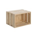Calicosy - caisse en pin massif modulable et empilable - l384 x h28 cm - bois clair
