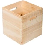Caisse de rangement - astigarraga - cbs303030 - pin massif - 30 x 30 x 30 cm - beige