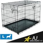 Caisse de transport - taille l - 107x71x76 cm - cage m�tallique pour chien chat