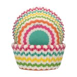 Caissettes  cupcakes - funcakes - chevron - multicolore - 48 pices - 5x3. 2cm