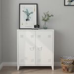 Caisson de bureau m�tallique orip�� � 2 portes 90 x 80 x 33 cm blanc