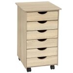 Caisson de bureau meuble en bois marron ch�ne clair 0508103