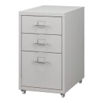 Caisson de bureau meuble de rangement pour documents dossiers fournitures de bureau a roulettes acier ...