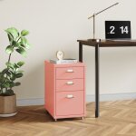 Caisson de bureau � roulettes k�kar acier 48 x 28 x 41 cm rose