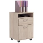 Caisson de bureau - homcom - 40x35x60cm - panneaux de particules - chêne Caisson de bureau - homcom - 40x35x60cm - panneaux de particules - chêne
