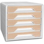 Caisson de classement - cep - module organisateur - 5 tiroirs - h�tre blanc - bureau contemporain