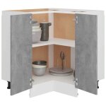 Caisson de cuisine gris - lemon� armoire dangle basse - vitrine de cuisine - lyon - avec rangement - ...