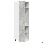 Caisson de cuisine gris - lemon� armoire r�frig�r�e lyon - avec rangement - gris b�ton - 60x57x207cm ...