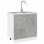 Caisson de cuisine gris - lemon� meuble sous - �vier lyon - avec rangement - gris b�ton - 80x46x815cm ...