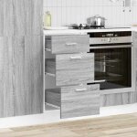 Caisson de cuisine gris - meuble bas de cuisine - armoire � vitrine - lyon - avec rangement - gris sonoma ...