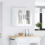 Caisson haut cuisine blanc - lemon� meuble mural de cuisine avec porte vitr�e kalmar - avec rangement ...