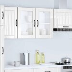 Caisson haut cuisine blanc - lemon� meuble mural de cuisine avec porte vitr�e lucca - avec rangement ...