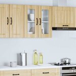 Caisson haut cuisine brun - lemon� meuble mural de cuisine avec porte vitr�e lucca en - ch�ne sonoma ...