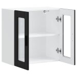 Caisson haut cuisine noir - lemon� meuble mural de cuisine avec porte en verre porto noir 254 - soldes ...