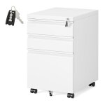 Caisson mobile � roulettes 3 tiroirs verrouillables en acier meuble de bureau pour domicile support imprimante ...