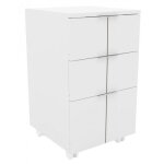 Caisson roulant - cubic - blanc mat - 3 tiroirs - roulettes