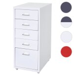 Caisson  roulettes boston t851 armoire  tiroirs 69x28x41cm 5 tiroirs ~ gris fonc blanc - gris fo