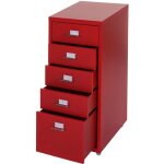 Caisson  roulettes boston t851 - marque boston - placard  tiroirs en acier - 69x28x44cm - 5 tiroirs ...