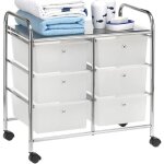 Caisson sur roulettes gina chariot avec 6 tiroirs en plastique blanc transparent et 1 étagère rangement ... Caisson sur roulettes gina chariot avec 6 tiroirs en plastique blanc transparent et 1 étagère rangement ...
