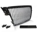 Calandre pour audi a4 b8 de 2008 a 2011 noir brillant look sport - 27318030