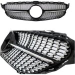 Calandre diamant noir mercedes classe c w205 look amg - compatible avec ancienne embleme