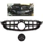 Calandre look amg noir pour mercedes classe c w205 phase 1 de 01 / 2014 � 02 / 2018