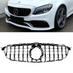 Calandre look amg gt noir brillant pour mercedes classe c w205 phase 1 de 01 / 2014 � 02 / 2018 camera ...