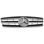 Calandre mercedes classe c w203 berline chrome et noir brillant + logo de 04 / 2000 a 12 / 2006