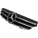 Calandre noir brillant et chrome pour mercedes clk w209 coupe et cabriolet de 03 / 2002 a 06 / 2009