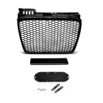 Calandre noir brillant look rs4 en nid dabeille pour audi a4 b7 de 11 / 2004 a 11 / 2007