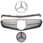 Calandre noir brillant et silver mercedes classe e w207 coupe phase 1 de 05 / 2009 a 04 / 2013