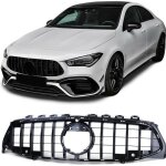 Calandre noir look amg gt pour mercedes cla c118 w118 de 03 / 2019  2023 avec camra