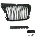 Calandre noir nid dabeille pour audi a3 8p2 phase 2 + sportback de 04 / 2008 a 2012