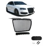 Calandre look rs3 noir brillant pour audi a3 8p et sportback 09 / 2004 � 06 / 2008