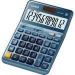 Calculatrice de bureau - casio - df - 120em - solaire - ecran 12 - couleur bleu