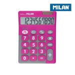 Calculatrice de bureau - milan - duo 10 chiffres - rose - grandes touches - double alimentation