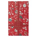 Calendrier de lavent 24 bougies parfumes & photophore nol 37cm rouge