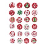 Calendrier de lavent  buttons  - folia - 24 badges numrots - diffrentes couleurs