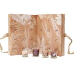 Calendrier de lavent 24 bougies parfumes nature 30cm marron