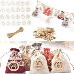Calendrier de lavent vide a remplir 2022 sac pour calendrier de lavent en pochon tissu calendriers de ...