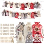 Calendrier de lavent vide a remplir 2023 sac pour calendrier de lavent en 2 tailles pochon tissu calendriers ...