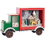 Calendrier de lavent - dkd home decor - standard - bois mdf - rouge et vert - 31x9x20 cm